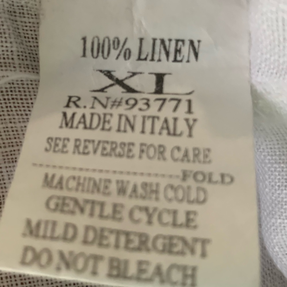 Belle France Made in Italy White Linen Lagenlook Coastal Pull On Pants Sz XL - Picture 4 of 10